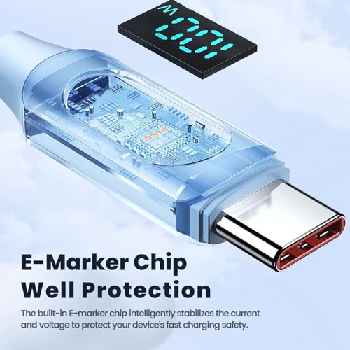 Image of iFAST Digital Display Type-C to Type-C Cable Cable | 100W Fast Charging, 480Mbps Data Transfer Speed | Compatible With MacBook, iPad, Galaxy, Pixel, Switch (1 Mtr, Pink)