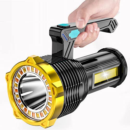 Wisada Superheller LED Handscheinwerfer, Tragbar USB Aufladbar Akku Handlampe Wasserdicht Outdoor Notfall Spotlight Taschenlampe für Camping, Abenteuer, Wandern