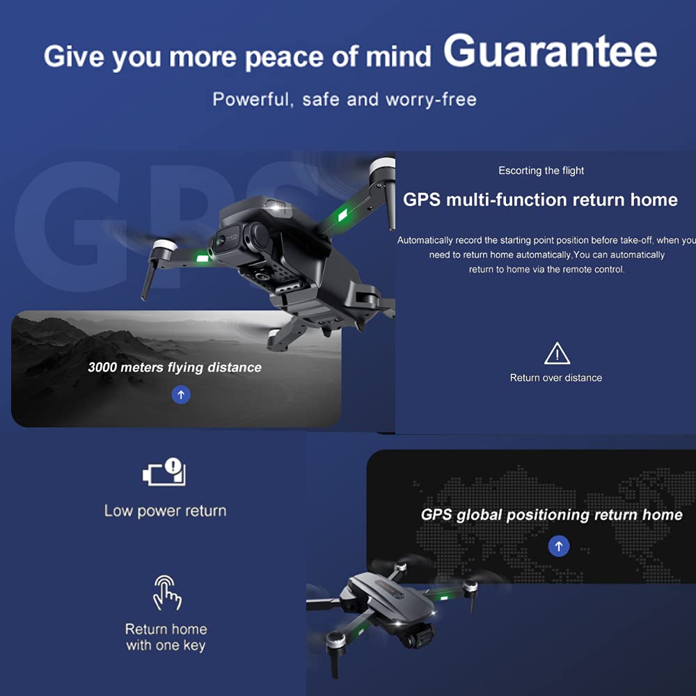 6K EIS Drone per adulti,telecomando Drone pieghevole facile GPS Quadcopter con HD FPV Live Video Gesture Selfie Altitudine Hold, trasmissione WiFi 5G Dual GPS ritorno casa (arancione)