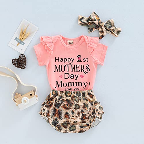 Image of Newborn Baby Girl Clothes Snap Cotton Bodysuit Floral Shorts Baby Headband Infant 3Pcs Outfits Summer Set