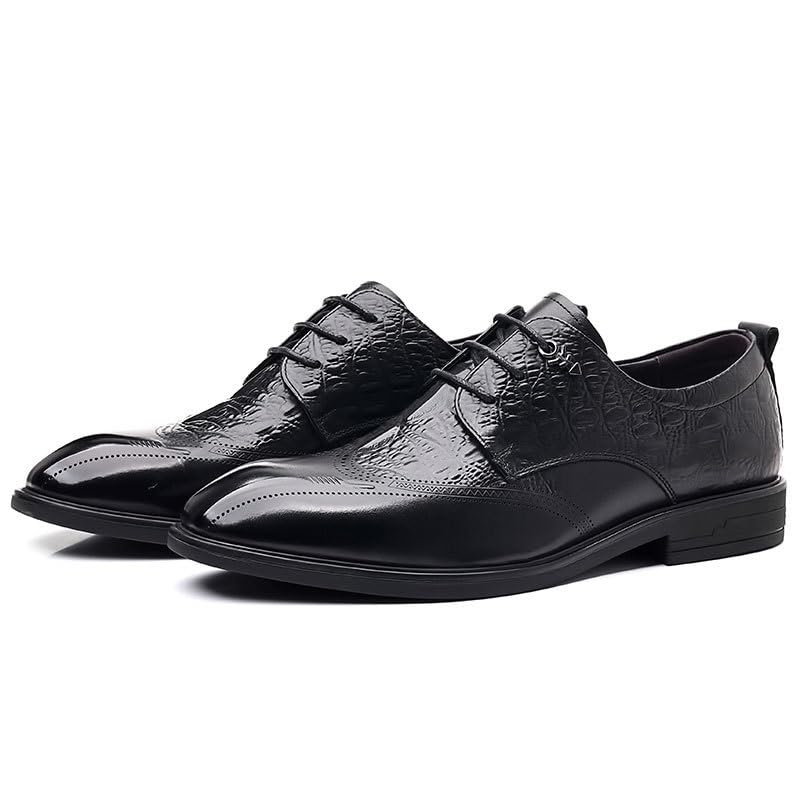 Men's Wingtip Brogue Oxford Shoes Breathable Leather Casual Business Dress Comfortable Non-Slip Formal Shoes4
