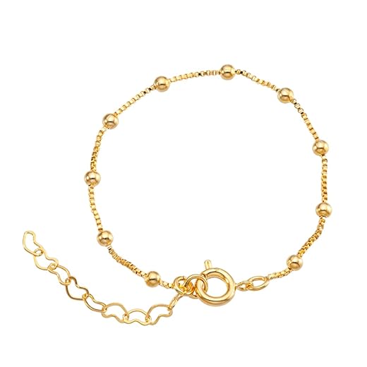 Pulseira Infantil Banhada A Ouro 18k Antialergica