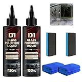 Bianca Glass Polish, D1Car Glass Polish, D1Windshield Cleaner, Glass Film Remover, Anti-Fog Hydrophobic Coating Spray, Removes Scratches, Wiper Marks and Film (2 Pack)