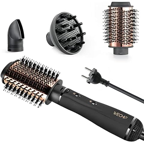 WeChip Föhnbürste Warmluftbürste, Rundbürstenföhn zum Trocknen, Volumen, Glätten, Styling, Heißluftbürste reduziert Frizz antistatisch Cover