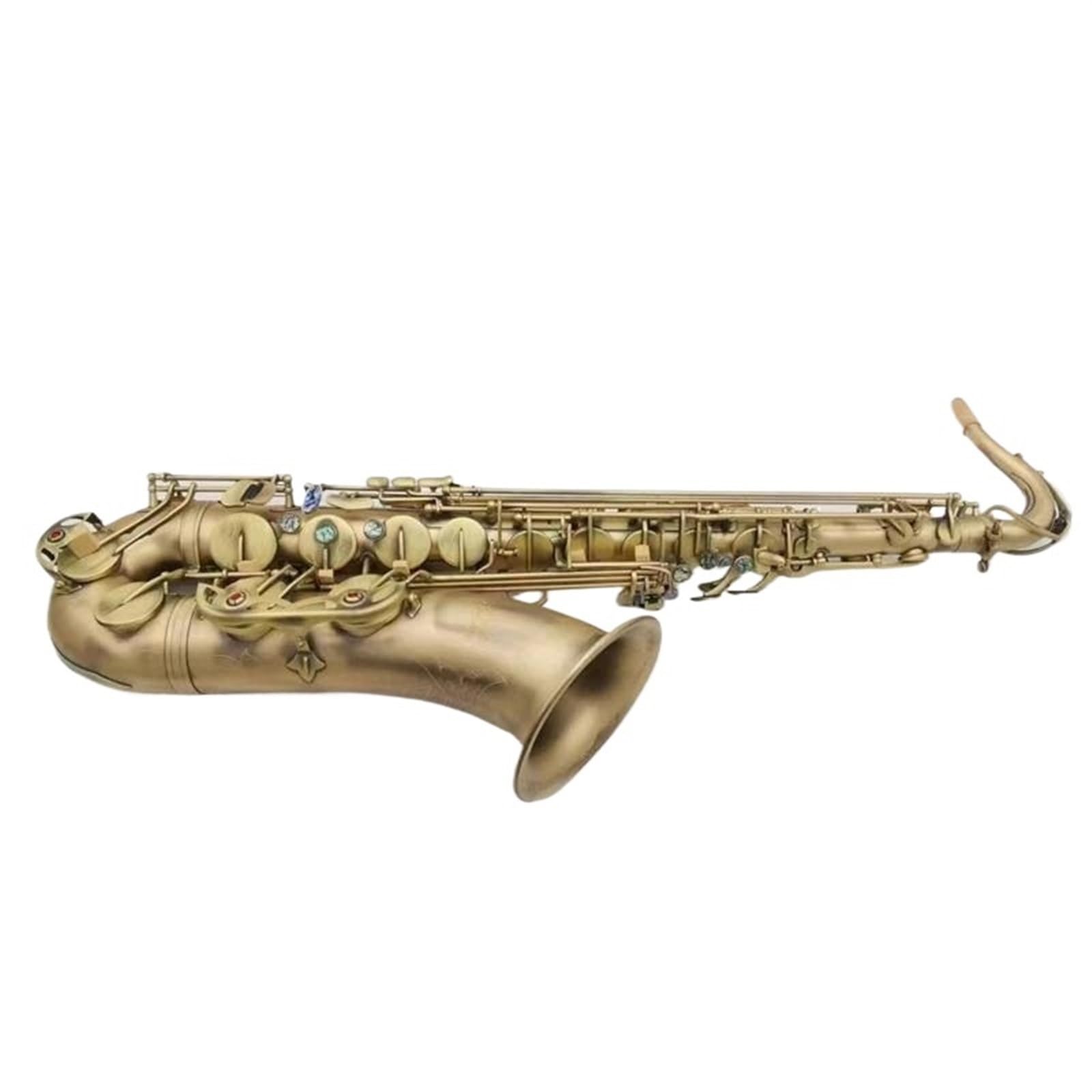 Saksofon Saksofon tenorowy złoty lakier profesjonalny saksofon tenorowy z ustnikiem na szyję stroikową (Color : Leather bag)