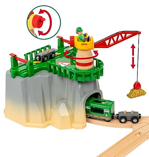 BRIO World 36010 Gebirgs-Frachten Set Deluxe - Eisenbahn-Spaß auf Mehreren Ebenen mit viel Zubehör - Viele Spielmöglichkeiten durch frei kombinierbare Elemente - Empfohlen für Kinder ab 3 Jahren