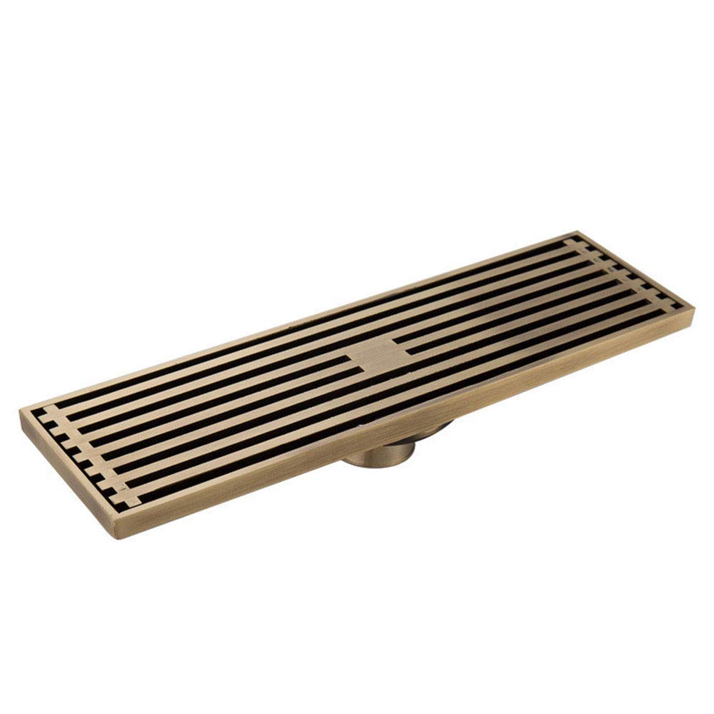 Siphon de douche linéaire avec couvercle amovible en laiton antique, anti- odeur et anti-encrassement, piège à cheveux multifonction avec filtre à cheveux pour salle de bain et cuisine, 30 x 8 cm Siphon de douche linéaire avec couvercle amovible en laiton antique, anti- odeur et anti-encrassement, piège à cheveux multifonction avec filtre à cheveux pour salle de bain et cuisine, 30 x 8 cm