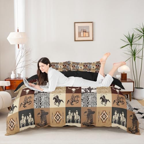Housse de couette patchwork de cow-boy en textile doux de qualité pour lit enfant