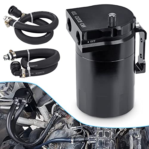 Image of JDMON Oil Catch Can, Passenger Side Oil Separator Compatible with Ford F150 2.7EB 3.5EB 5.0L Passenger Side 2011-2021, Expedition 3.5L EcoBoost 2018-2021, Raptor 3.5L Ecoboost 2017-2021, 350ml Black