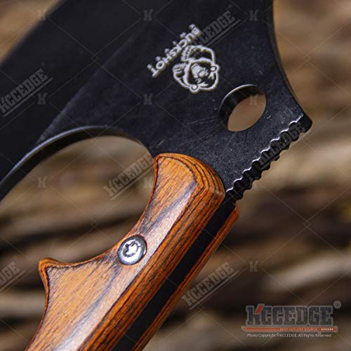 Tactical Knife Hunting Knife Survival Knife Full Tang Hand Axe Fixed Blade Knife Razor Sharp Edge Camping Accessories Camping Gear Survival Kit Survival Gear Tactical Gear 76445 (Black) - Thumbnail 5