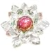 Rainbow Crystal Lotus Flower Feng Shui Home Decor 3" X 3" X 2" (1, 3 IN)