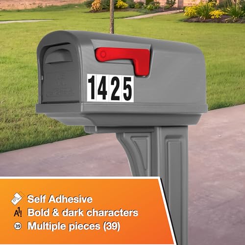 Hy-Ko Products MM-7N Self Adhesive Vinyl Numbers 2" High, Black & White, 39 Pieces - Thumbnail 7