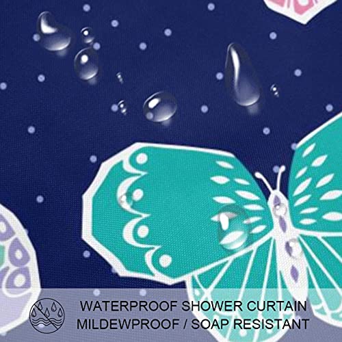 Rideau de douche imperméable violet vert bleu roi avec crochets - 4