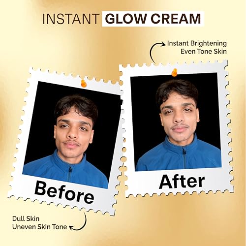 Image of Glow Cream for Face, 60 Sec Instant Glow | Korean Cream for Glowing Skin | Face Brightening Cream, Dark Spots Removal | 72 Hour Hydrating Face Cream for All Skin Types (30 ML)