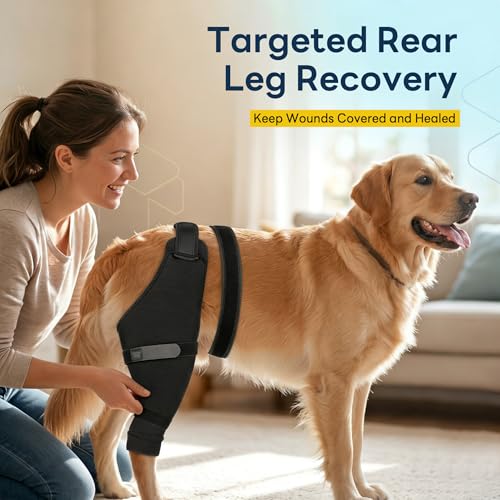 Image of Dog Sleeve for Rear Legs to Stop Licking, Upgraded Surgical Recovery Sleeve for Hind Back Leg Wound,TPLO, ACL Surgery, Light Comfortable Cone Alternative, Left, XS