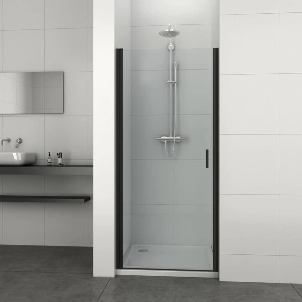 Sanotechnik Schwenktüre Elite Black 78,5-79,5 x 195cm - Dusche Glastür Schwarz, Pendeltür, Nischentür, Duschtrennwand, Verwendbar als Eckdusche: 2 Türen gleicher Größe bestellen, Nischentüre
