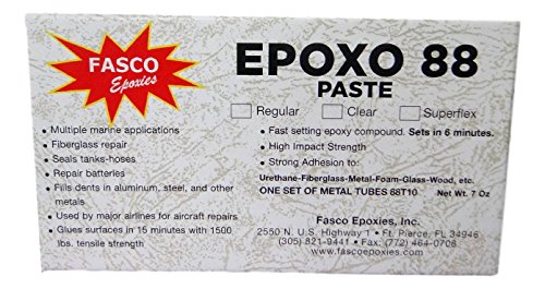 Fasco Epoxo-88 | 6min Set Epoxy Paste Superflex Adhesive Glue Grey 7oz Tube kit