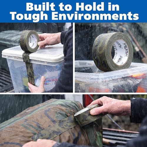 Image of Gaffer Power Muted Army Green Camo Gaffer Tape - Professional Grade, Made in USA, Non-Reflective Matte Cloth Tape, Heavy Duty, Easy Tear, Residue-Free - 2 Inch x 25 Yards