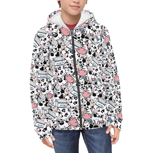 Boys Girls Long Sleeve Hoodies Zipper Sweatshirt Hoodie Sports Sweatshirt with Pockets Pullover Tops Age 6-143