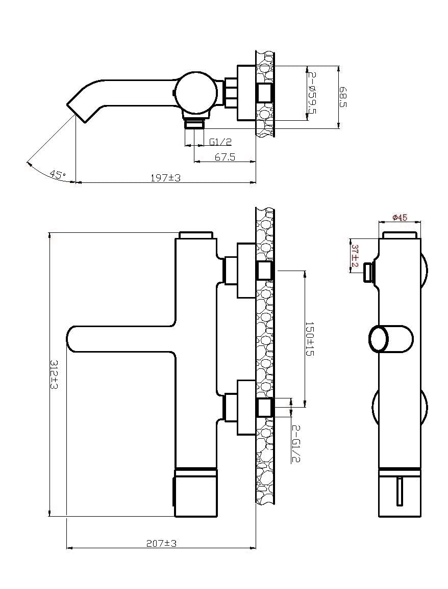Essebagno 9020336 Manopola armatura łazienkowa z miedzią marmur