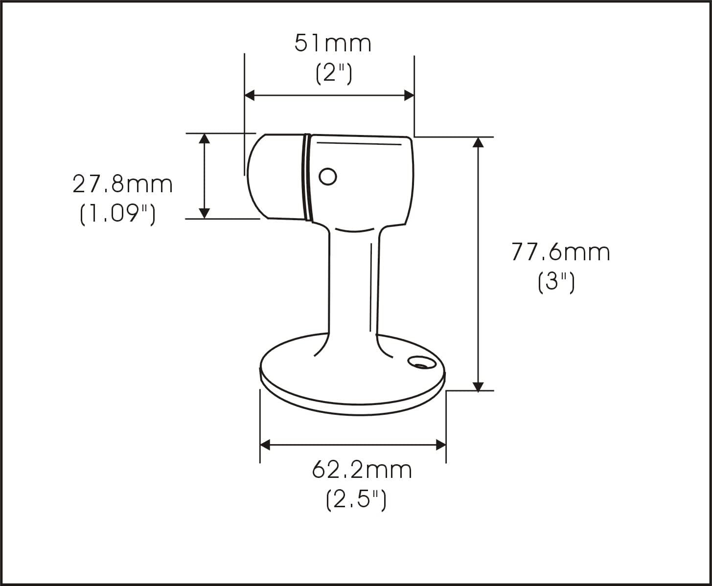 QCAA Solid Brass Door Stop, 3" Height, Matte Black, 2 Pack, Made in Taiwan