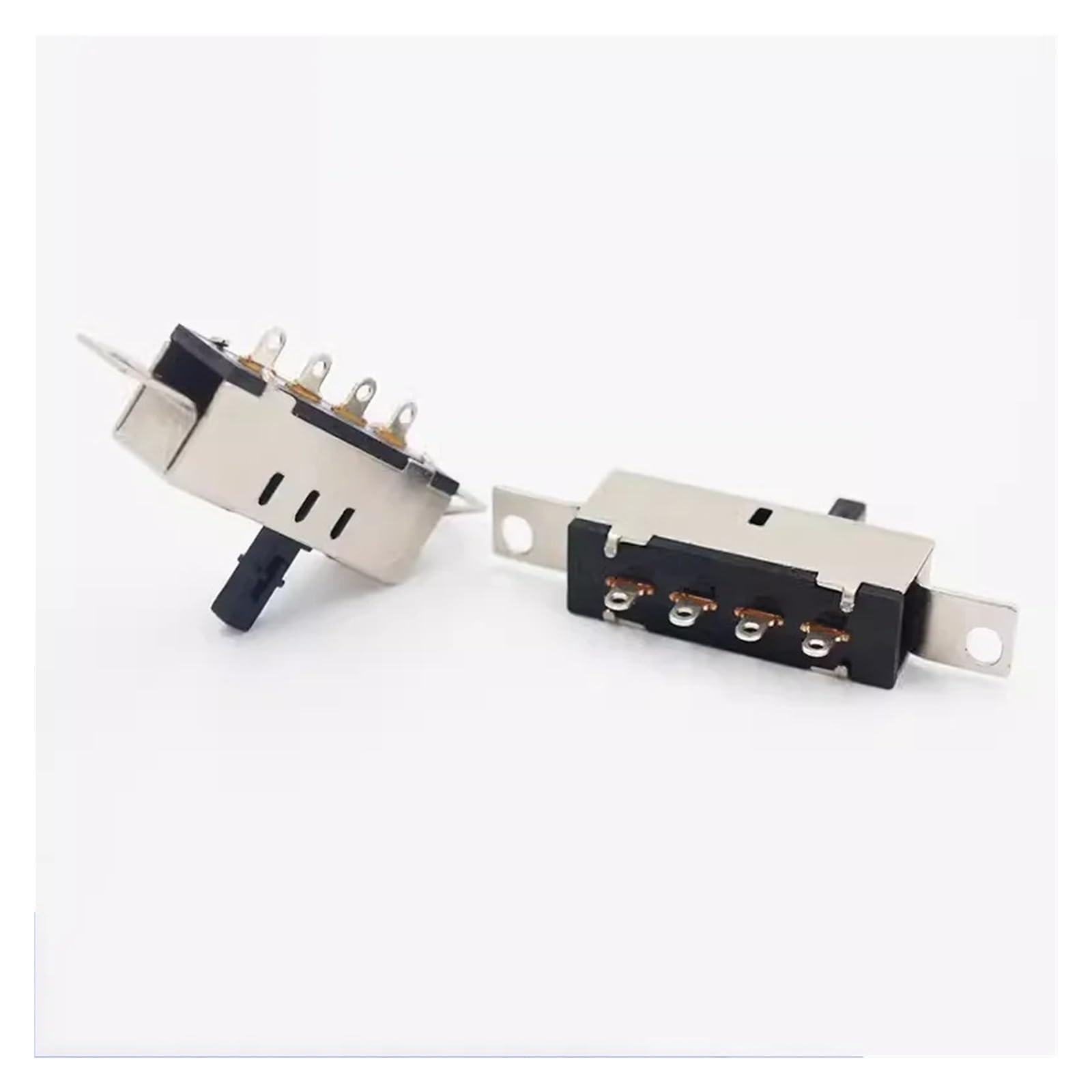 AUOQKQUT 10PC double hole fixed vertical toggle switch SS-13J20 1P3T four-pin three-speed sliding switch