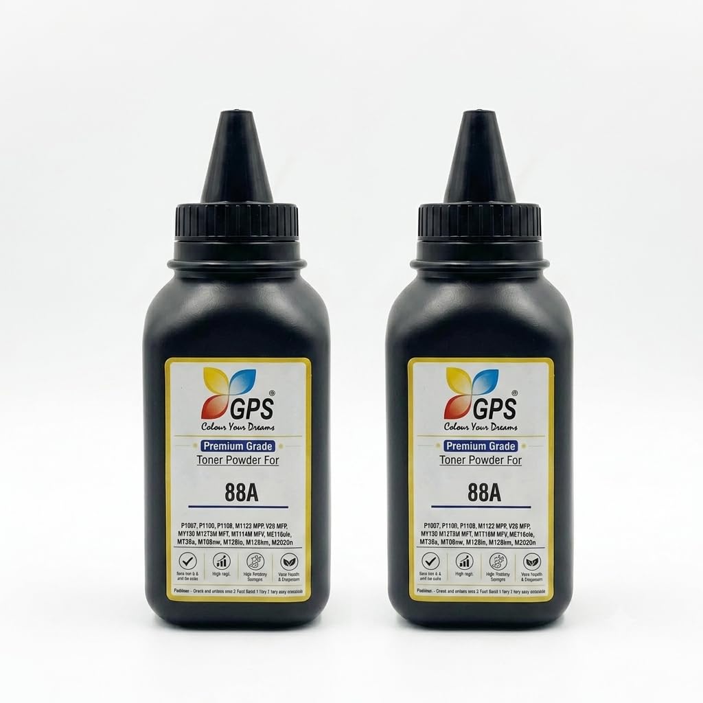 GPS Colour Your Dreams 88A for HP CC388A Toner Powder for HP Laserjet P1007, P1008,M1213nf, M1136MFP, M126nw MFP, M1218nfs, M128fw MFP, M128fn MFP, M226dw, M226dn (88A-Powder-2Pcs)-image-28