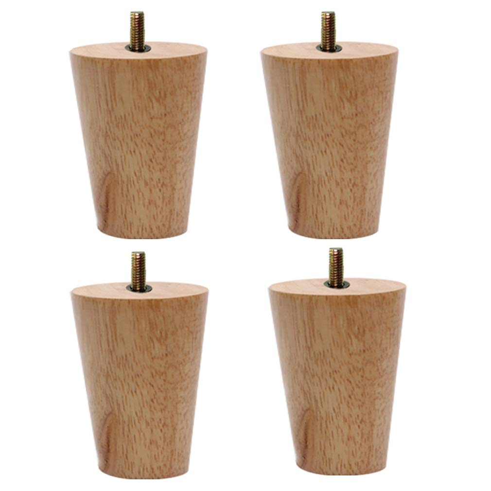 4X Conical Furniture Legs,Oak Table Legs,Wood Color Sofa Legs,Mid-Century Modern Bed Legs,M10 Bolt,for DIY Desk,Cupboard,Sofa Chair,Coffee Table,Easy to Install(12cm/4.72in)
