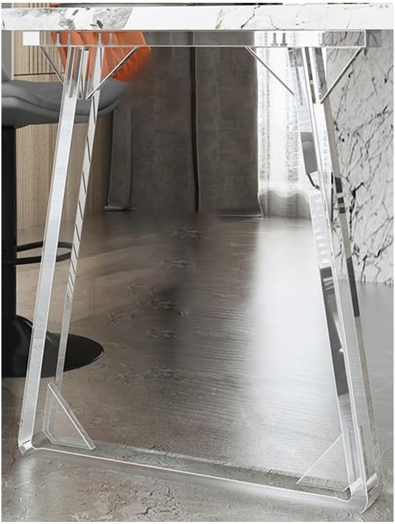 Transparent Table Leg, Modern Acrylic Office Desk Leg Set of 1, DIY Home Decor Clear Furniture Base, for DIY Dining Table(11.8x23.6in)