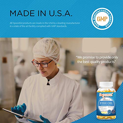 Spoonful Omega 3 Fish Oil Enteric Coated 2400Mg, 200 Capsules, Rapid Release Softgel Capsules, Burpless, Made In Usa, Nsf-Certified #TOP5