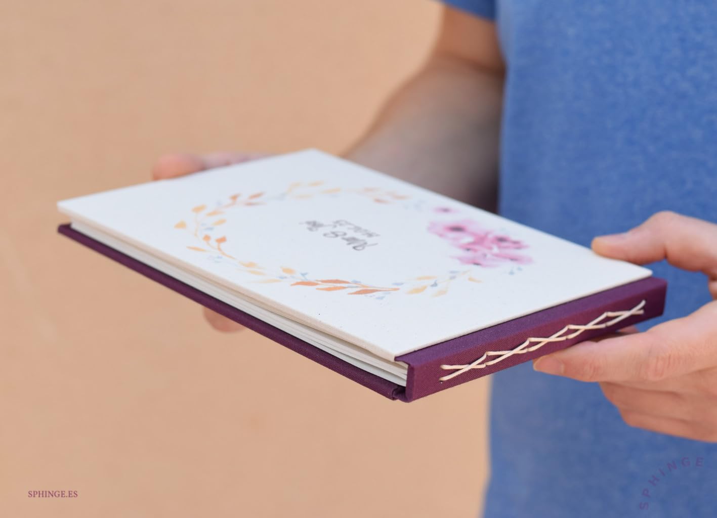Sphinge Libro de firmas Personalizado para Bodas | Portada + 1ª Página Tapa Dura A5 o A4 | 40 Hojas 80 páginas Papel Blanco 120g | Libro de Invitados Testigos