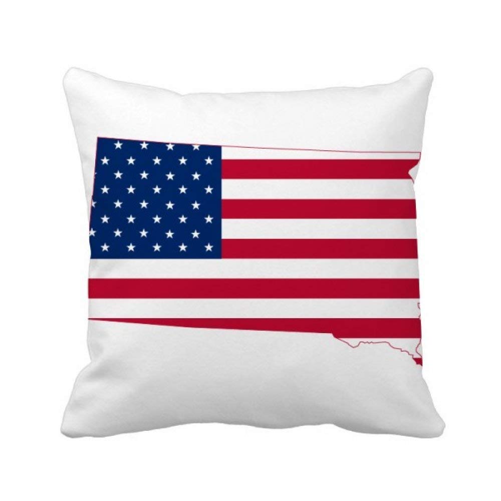 Housse de coussin usa motif carré Dakota du Sud pour protéger votre canapé