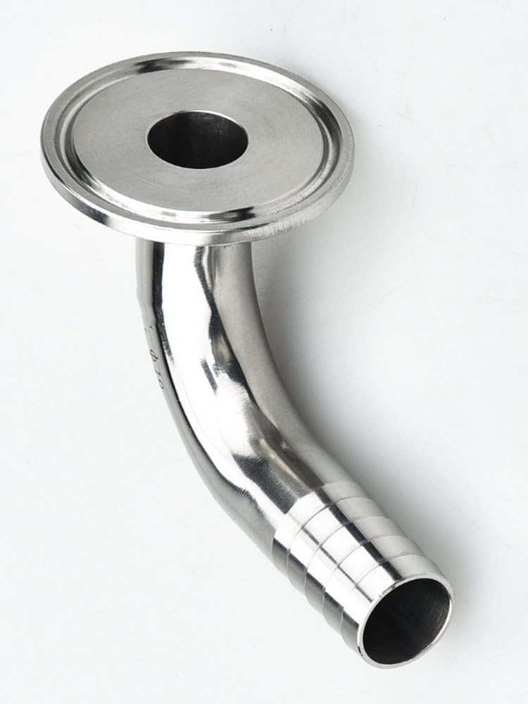 12.7/14/16/19/25/32/38/45/51mm OD SS304 Hose Barb Pipe Fitting 1.5" 2” Tri Clamp 50.5mm/64mm Ferrule 90 Degree Elbow(19mm x Ferrule 50.5)