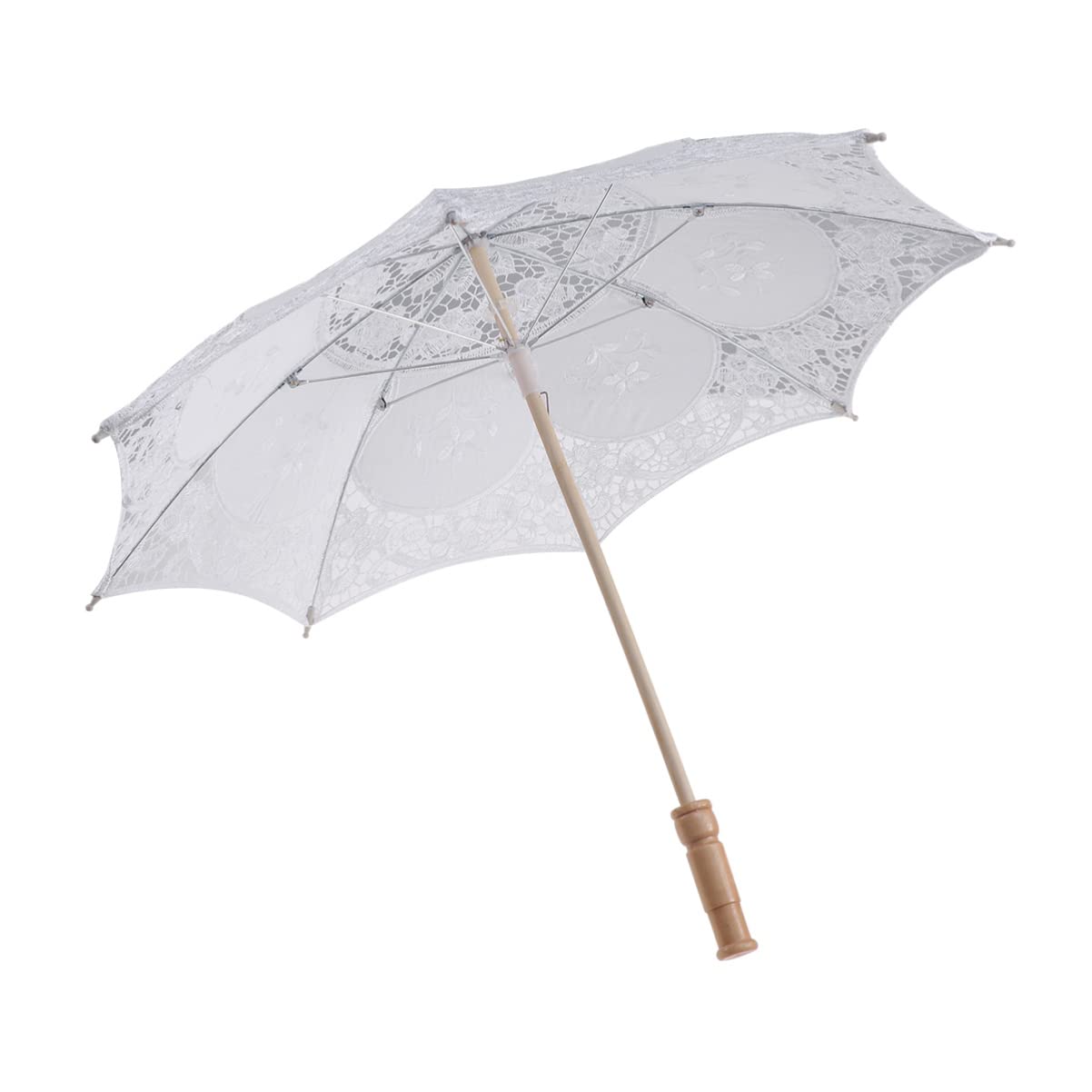 3stücke Lace Hochzeitsregenschirm Aus Baumwolle Handgefertigt Dekoration Für Fotografie Und Veranstaltungen Durchmesser Klassischer Nicht Wasserdichter Parasol Reinem Weiß Für