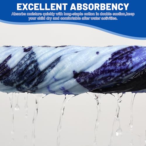 MOEMOE BABY Badeponcho Kinder mit Kapuze 100% Baumwolle Kapuzenbadetuch für Zuhause & Schwimmbad, Kinder bademantel für Junge XL/12-14 Jahre