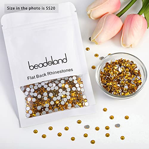 Image of Beadsland 2880pcs Flat Back Crystal Rhinestones Round Gems for Nail Art and Craft Glue Fix,Topaz,SS20,4.6-4.8mm