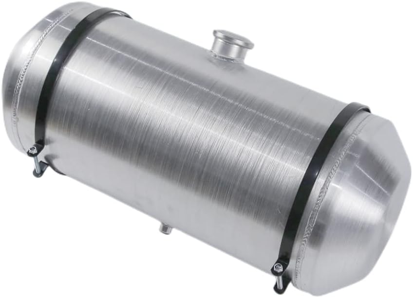 JSD 13.5 Gallons 12" x 28" Spun Round Universal Aluminum Gas Tank / Fuel Tank Center Fill 3/8" NPT Outlet Dune Buggy