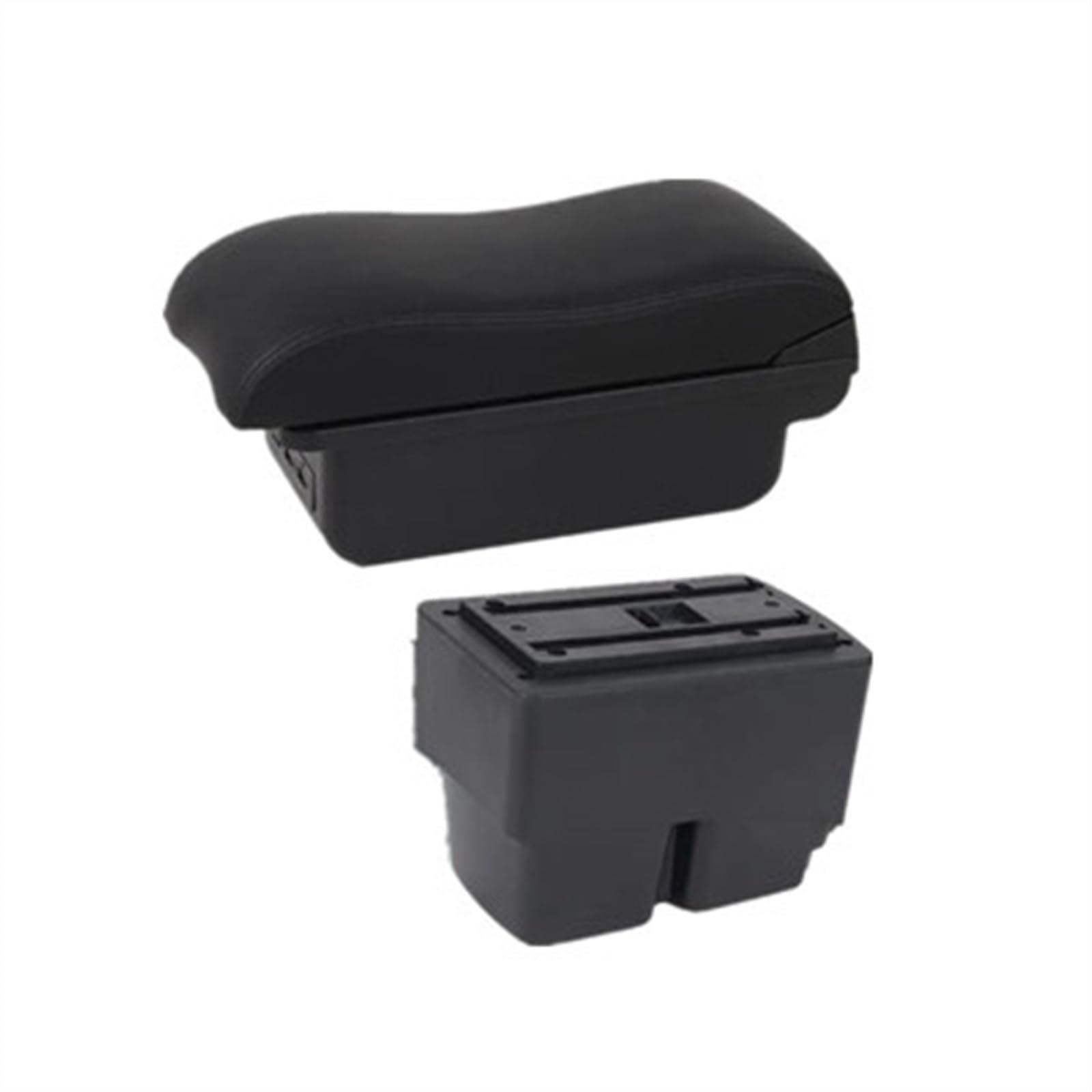NOHEEU Car Armrest Box 2009-2017 Storage Interior Details Accessories Easy Installation For Fiesta MK7(B2 black line 3USB)