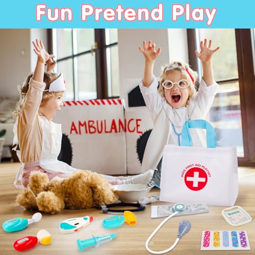 Tsomtto 660-80 Doctor Kit For Toddlers 3-5 - Kids Doctor Play Set With Medical Bag & Realistic Stethoscope Light Dr Kit For Toddler Pretend Play Doctor Toys Age 3 4 5 6 Year Old Boy Girl Birthday Gift thumb #5