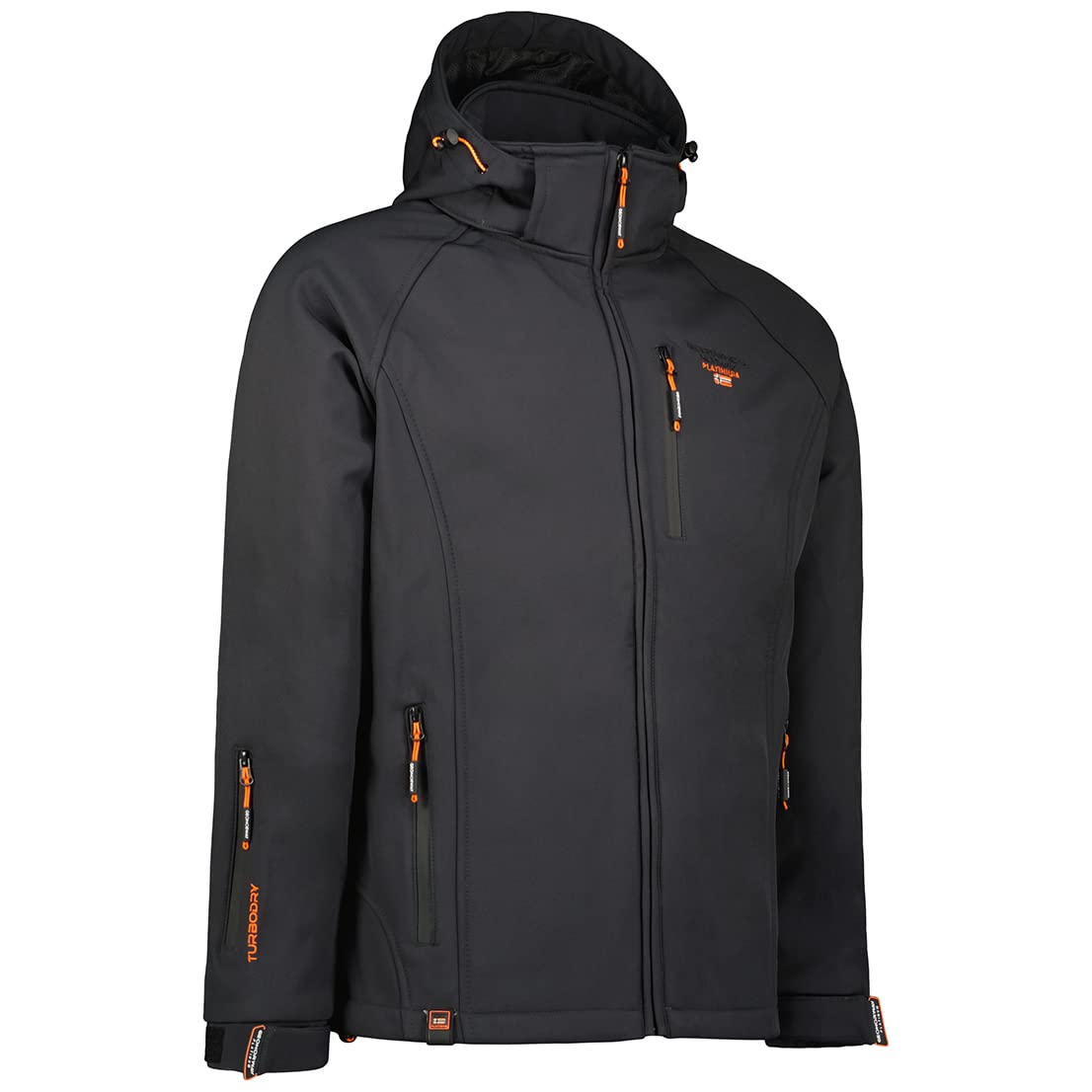 Geographical Norway Taboo Men - Chaqueta Softshell Hombres Impermeable Con Capucha - Chaqueta Outdoor Cortavientos Resistente - Senderismo Esquí Otoño Invierno Primavera (Gris Oscuro XL)