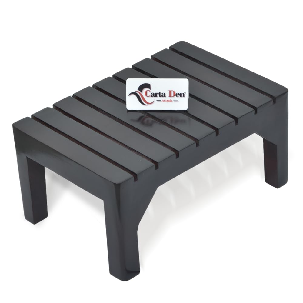 CARTADEN Wooden One Step Stool for Kitchen Seating Stool Potty Training Stool Portable Sturdy Bedside Safe Step Stool for High Beds Kids Adults 100 Kg Bearing Capacity Black Pack of 1-image-31