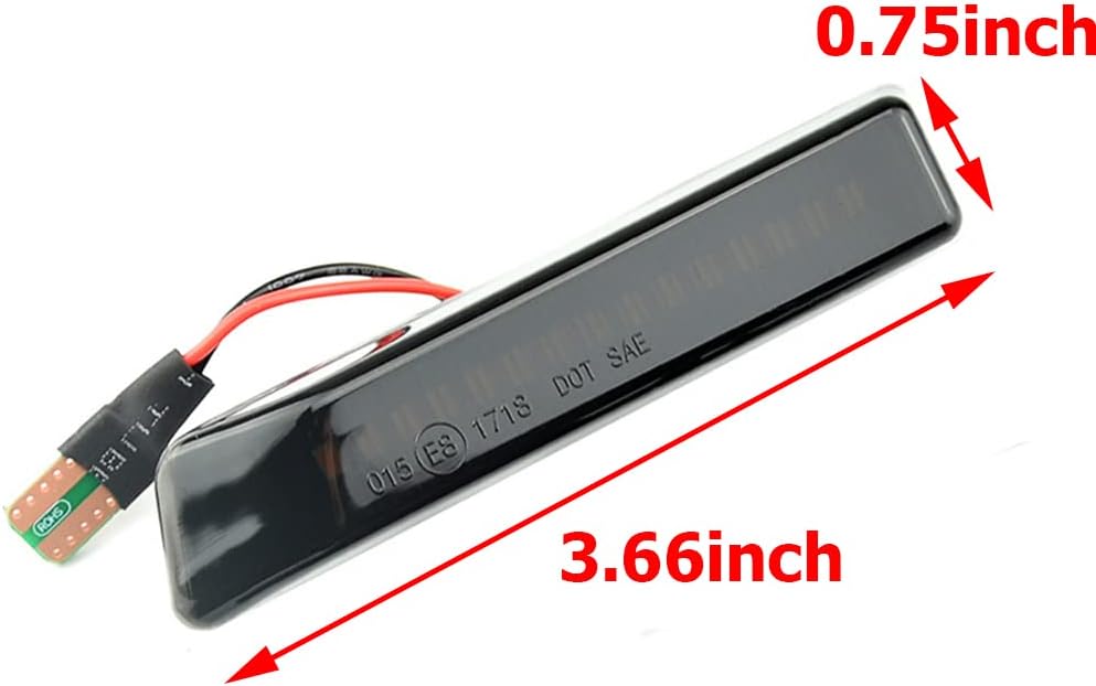 2Pcs Sequential Dynamic LED Fender Side Marker Turn Signal Lights Smoked Lens Blinker Assembly Compatible with BMW E53 X5 1999-2006, E36 1996-1999