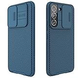 Mangix Galaxy S22 Plus Case with Camera Cover,S22 + Slim Fit Thin Polycarbonate Protective Shockproof Cover with Slide Camera Cover, Upgraded Case for Samsung Galaxy S22 + / Plus (Blue)