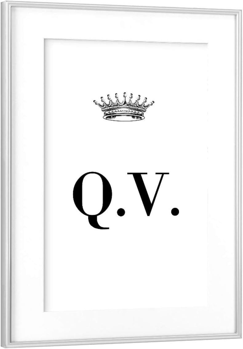 artboxONE framed poster silver 75x50 cm Queen QV by AB1 Edition - framed print