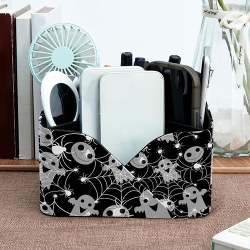 Organiseur de bureau d'Halloween noir à 4 compartiments pour stylos