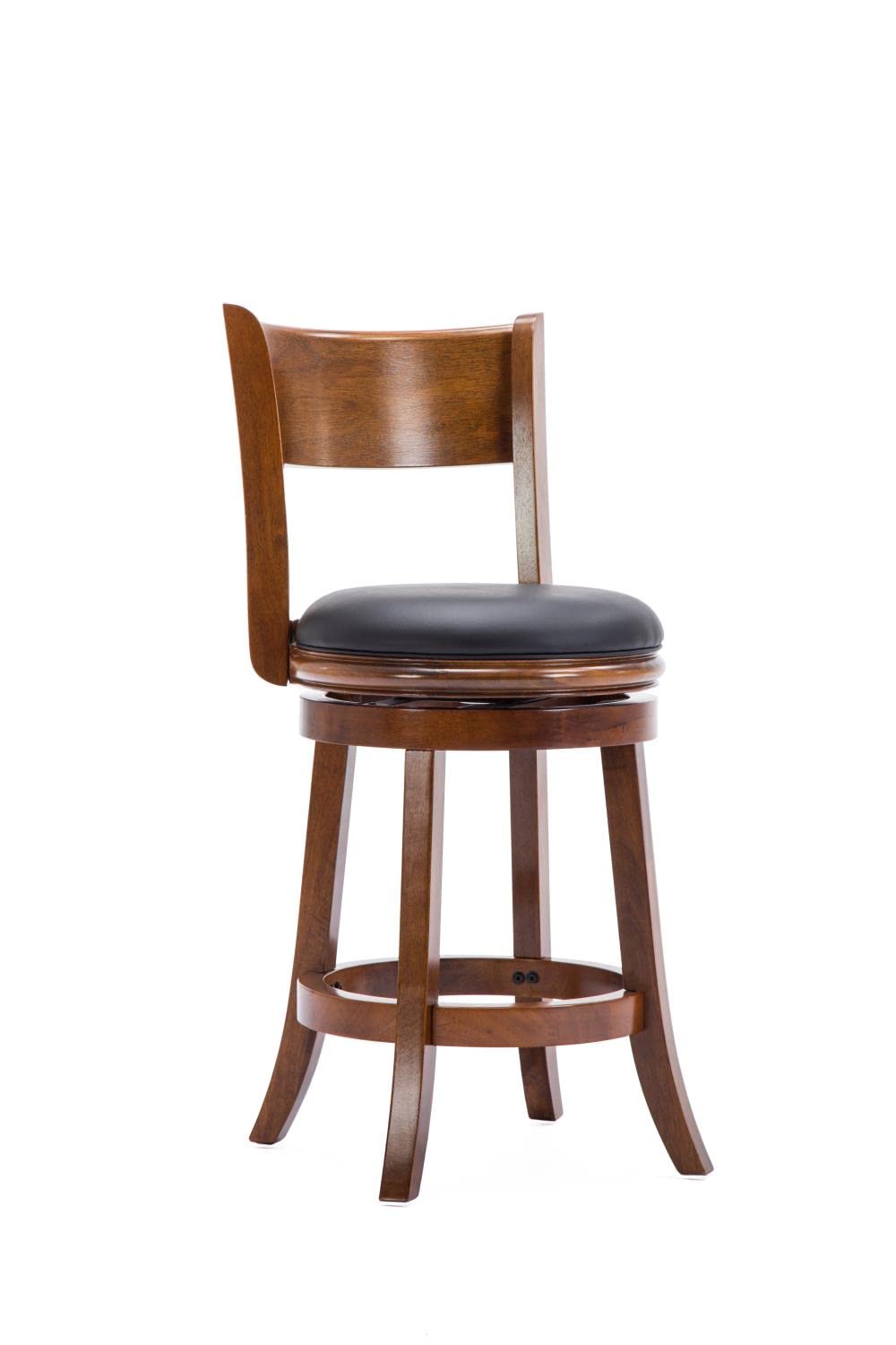 Boraam Palmetto Counter Height Swivel Stool, 24-Inch, Walnut