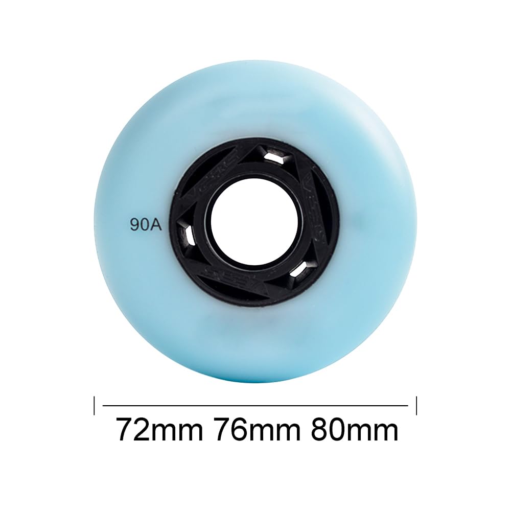 Roues de Patins à Roues alignées Lumineuses 90 A LED Clignotantes en PU pour Remplacement de trottinettes intérieures/extérieures