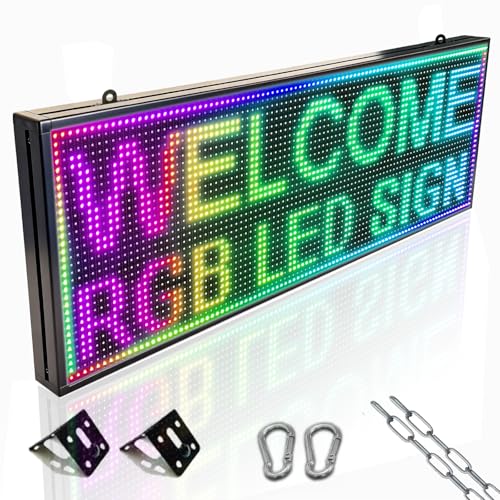 P10 Programmable Indoor/Outdoor LED Sign,39x14 Inch...
