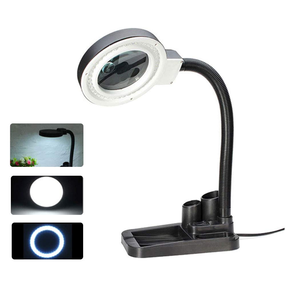 Loupe en forme de loupe de bureau LED mains libre pliable