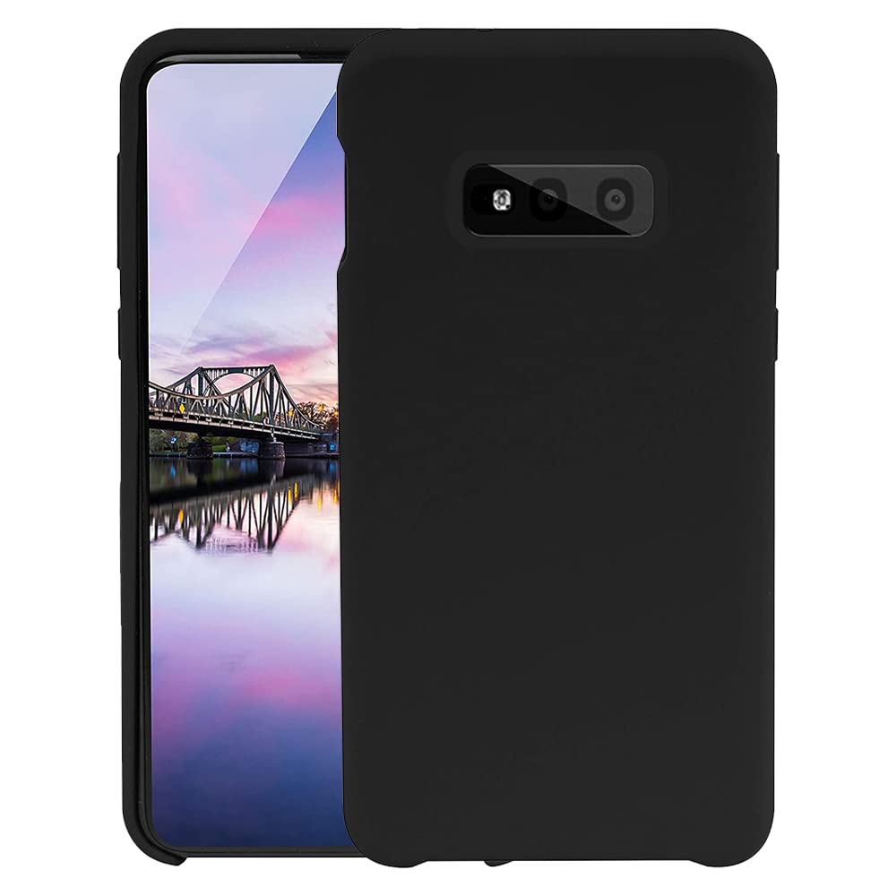 Samsung S10e case cover | Soft silicone Material Anti Scratch | Anti-fingerprint Lightweight 360 Protective Case. (Black)